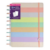  Caderno Inteligente Tons Pastel G+ Linhas Brancas 140 Folhas Offset 90g (120 Pautadas Linhas Brancas, 20 Lisas) 4 Assuntos Unidade X 1 28cm X 21.5cm Arco-íris Cor Branco
