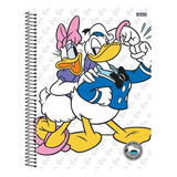 Caderno Pato Donald Disney 10 Matérias Capa Dura Com Adesivo
