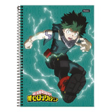 Caderno Universitário C/d My Hero Academia 01 Matéria 80 Fls Cor Verde