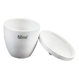 Cadinho De Porcelana Forma Alta 50ml C/ Tampa