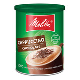 Café Instantâneo Cappuccino Melitta Zero Adição De Açúcares Solúvel Chocolate Sem Glúten Lata 200 G