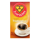 Café Torrado E Moído Vácuo Tradicional 3 Corações Pacote 500g