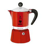 Cafeteira Bialetti Rainbow 3 Cups Manual Vermelha Italiana