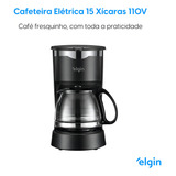 Cafeteira Elétrica Preto 15 Xícaras 110v 675w Elgin