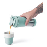 Cafeteira Portátil Pressca Verde Pastel Prensa Francesa