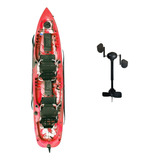 Caiaque De Pesca Duplo Mero Com 1 Pedal Cor Vermelho