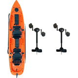 Caiaque Duplo De Pesca Mero Com 2 Pedais - Caiaker Cor Laranja