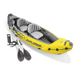 Caiaque Inflável Intex Explorer K2 312x91x51cm Cor Amarelo