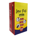 Caixa 144 Lápis Preto Escolar Grafite Ponta Resistente Gatte