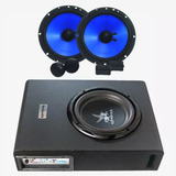 Caixa Amplificada Slim 350wrms + Kit 2 Vias 130wrms