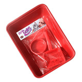 Caixa Areia + Pá + Bebedouro Furacao Pet Kit Higiene P/ Gato