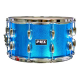 Caixa Bateria Madeira Azul Celeste Phx 14 X 8 Pol Tarol