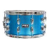 Caixa Bateria Phx Music 14x8 Madeira Cromado Pele Cristal