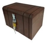 Caixa Baú Madeira Mdf Rustico + Brinde Cadeado