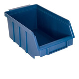 Caixa Bin Organizadora Plástica Nº6 Azul Caixa Com 5 Peças