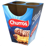 Caixa Caixinha Embalagem Churros Espanhol 2 Copos (50 Un.)