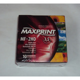 Caixa Com 10 Disquetes Maxprint Mf-2hd 3.5 - Lacrada
