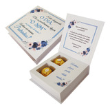 Caixa Convite Casamento Floral Azul Padrinhos