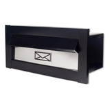 Caixa Correio Edge Inox Preto Fosco Moderna 23 Profundade