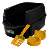 Caixa De Areia Banheiro Gato Sanitário Furba Grande Sandbox Cor Preto