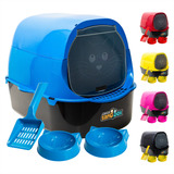Caixa De Areia Gatos Grande Furba Sandbox Fechada Com Porta