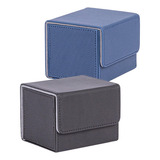 Caixa De Armazenamento De Cartão De 2 Peças, Preto E Azul