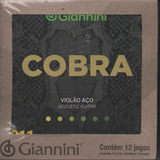 Caixa De Encordoamento Violão Giannini Cobra C/ 12 Jogos 011