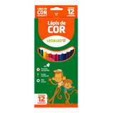 Caixa De Lápis De Cor 12 Cores Sextavado Escolar Leo&leo