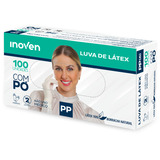 Caixa De Luvas Descartaveis Latex C/ Pó Inoven 100 Unidades Cor Branca Tamanho Pp