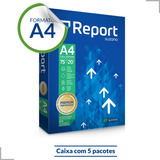 Caixa De Papel Sulfite A4 Com 2500 Folhas Report Premium 75g Cor Branco
