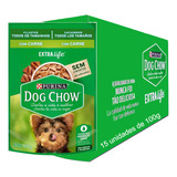 Caixa De Sachês Dog Chow Filhotes Todos Tamanhos Carne 100g
