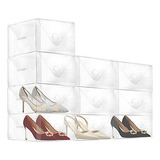 Caixa De Sapatos Femininos Transparente Lwei, Pacote Com 10