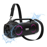 Caixa De Som 80w Moob Fun Portátil Bluetooth 5.0 Led Função Tws Ipx5 Cor Preto