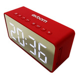Caixa De Som Bluetooth Relógio Exbom Mt6bt Aux Fm Msd Red Cor Vermelho Voltagem 110v/220v