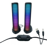 Caixa De Som Gamer Bluetooth Subwoofer 20w Rms Real Iluminação Led Rgb Pc Computador Notebook Smart Tv Celular Tablet