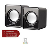 Caixa De Som Mini Multilaser 2.0 Canais 3w Rms Usb Preto