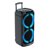 Caixa De Som Moob Groove Bluetooth 1200w Preta - Bateria 12v Com Função Karaokê E Luzes Led