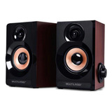 Caixa De Som Multilaser 2.0 6w Rms Acabamento Madeira - Sp26