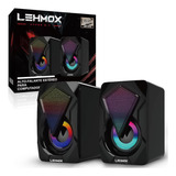 Caixa De Som Para Pc Usb P2 Com Iluminação Led Rgb Lehmox -