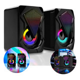 Caixa De Som Pc Notebook Gamer Caixinha Usb Potente Led Rgb