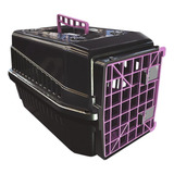 Caixa De Transporte N3 Cachorro Gato Cão Raças Medias Grande Cor Rosa