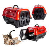 Caixa De Transporte Para Gatos Cão Pequeno Nº1 Cor Vermelho
