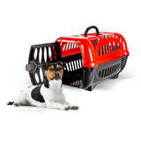 Caixa De Transporte Pets Cachorro Gatos 6kg J P Cor Vermelho