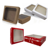 Caixa Embalagem Com Visor Presente 15x15x4 Cm - Kit 20 Un.