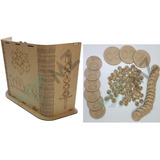 Caixa Escudo Do Mestre Rpg + Kit 104 Tokens Rpg - Mdf Cru