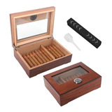 Caixa Humidor Com Hidrômetro De Cedro