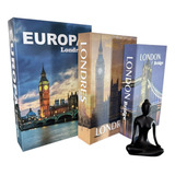 Caixa Livro Falso Decorativo Fake Kit 3 Porta Objetos