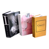 Caixa Livro Falso Decorativo Grife Fake Porta Objetos Kit 3