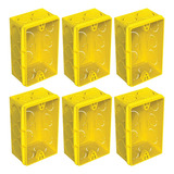 Caixa Luz Tigre 4 X 2 Pvc Amarelo 3/4 1 25mm 32mm 6 Unidades