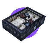 Caixa Maleta Estojo Porta 12 Relógios Organizadora Luxo Top
